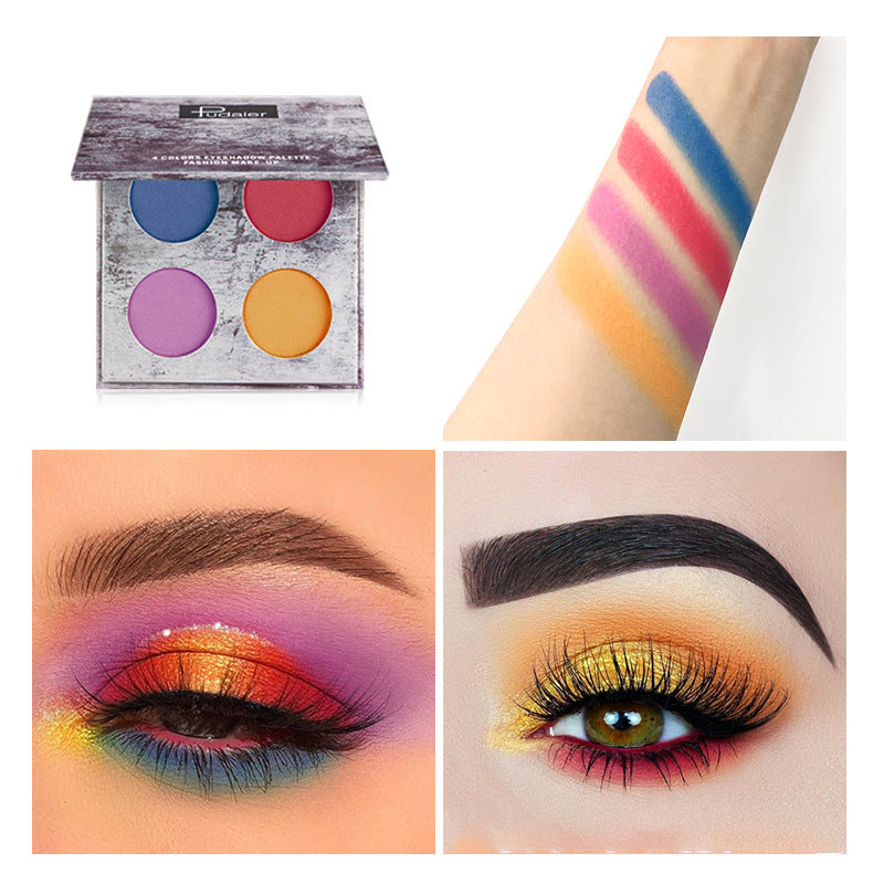Pudaier Ink Landscape Four-color Eyeshadow Palette Matte Pearlescent Waterproof and Sweatproof Eyeshadow Makeup - Korvel