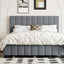Queen Size Velvet Upholstered Platform Bed with 2 Drawers and 1 Twin XL Trundle- Gray - Korvel