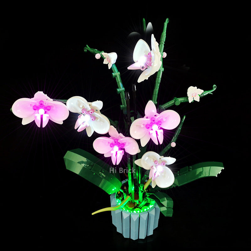 Building block lighting compatible with LEGO 10311 orchid green plant bonsai IDEAS remote control LED light - Korvel