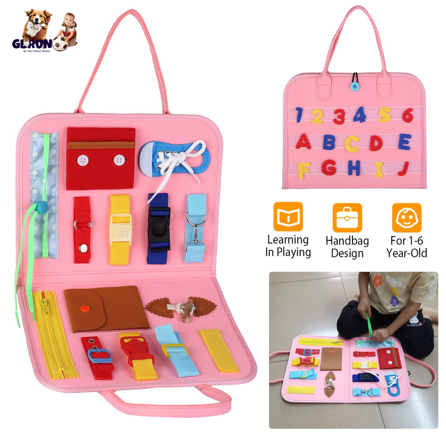 Tablero de Actividades para Niños - Juguete Educativo Montessori para Edades de 1 a 6 Años