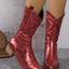 Bottes western à talon épais et bout pointu pour femmes