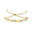 Bracelet Bolo en Argent Sterling Plaqué Or Jaune 14K avec Accent de Diamant
