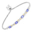 1.81 Carat Genuine Tanzanite & White Topaz Sterling Silver Bracelet