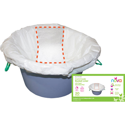 Nova Pa-1082 Commode Bucket Liners - 20 Count