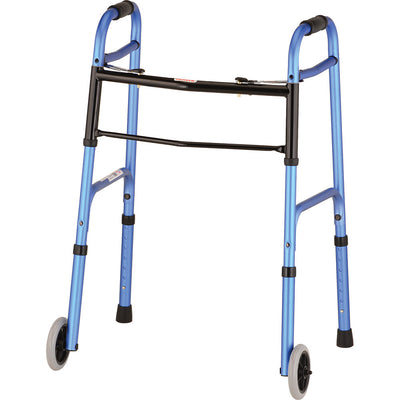 Nova Blue Folding Walker with 5" Wheels