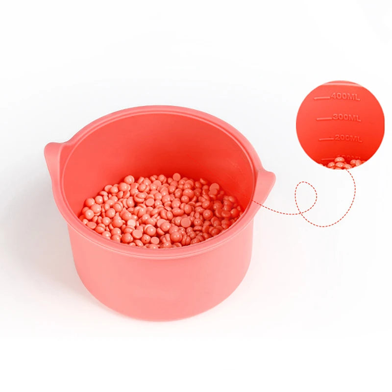 Wax Warmer Heat-resisting Replacement Silicone Bowls Hair Removal Wax With Stirring Stick Non-Stick Pan Hair Removal Tool - Korvel