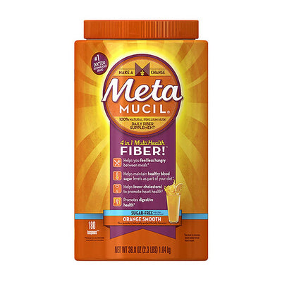 Supplément de fibres Psyllium Metamucil en poudre sans sucre - Orange