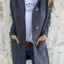 Mid-Length Light Gray Sweater Cardigan for Women