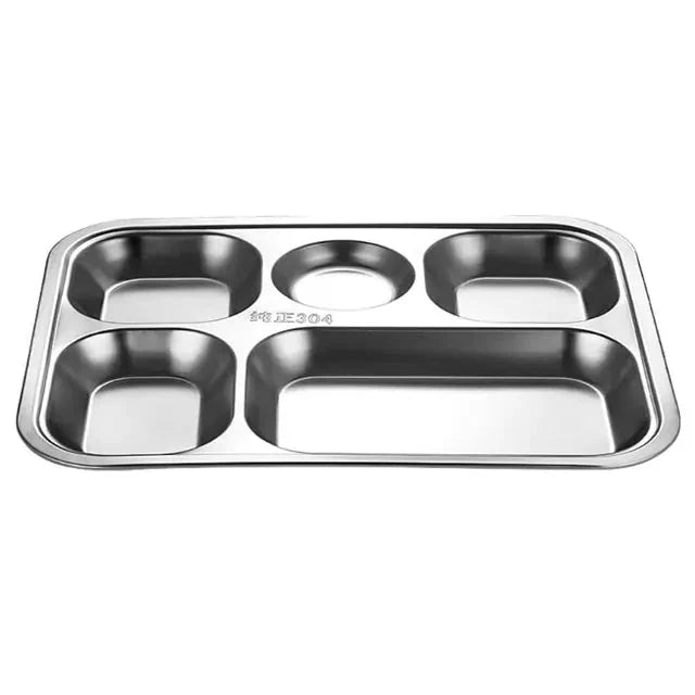 Bandeja de Cena Dividida de Acero Inoxidable - 3, 4 o 5 Secciones