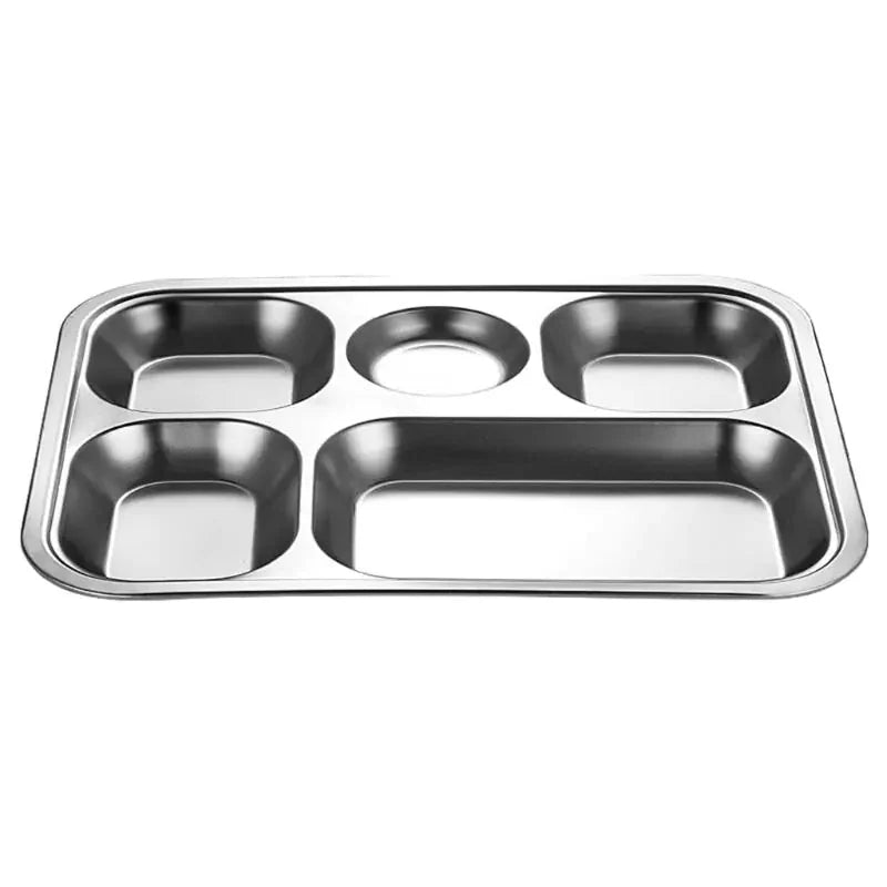 Bandeja de Cena Dividida de Acero Inoxidable - 3, 4 o 5 Secciones
