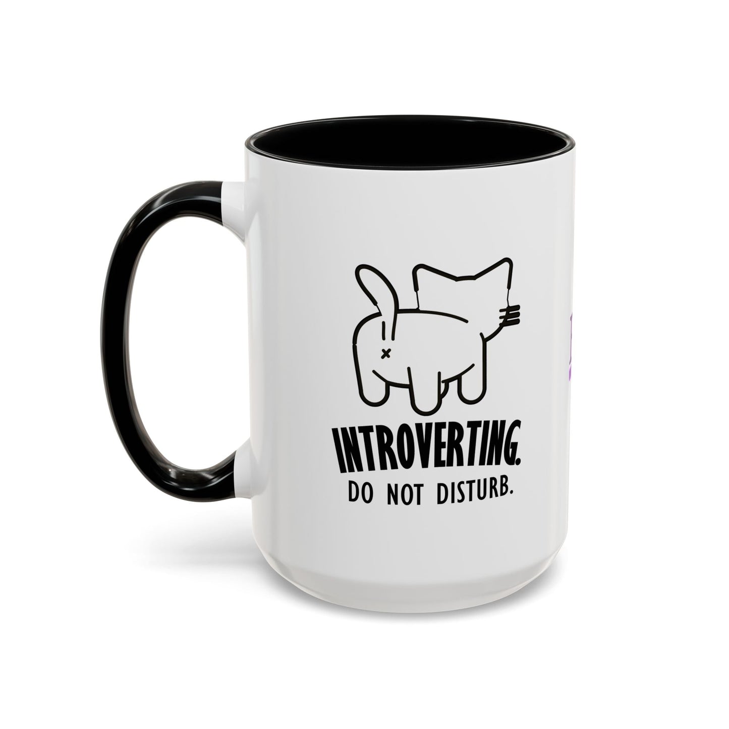 Introvertido. No molestar. Taza de café de gato en dos tonos