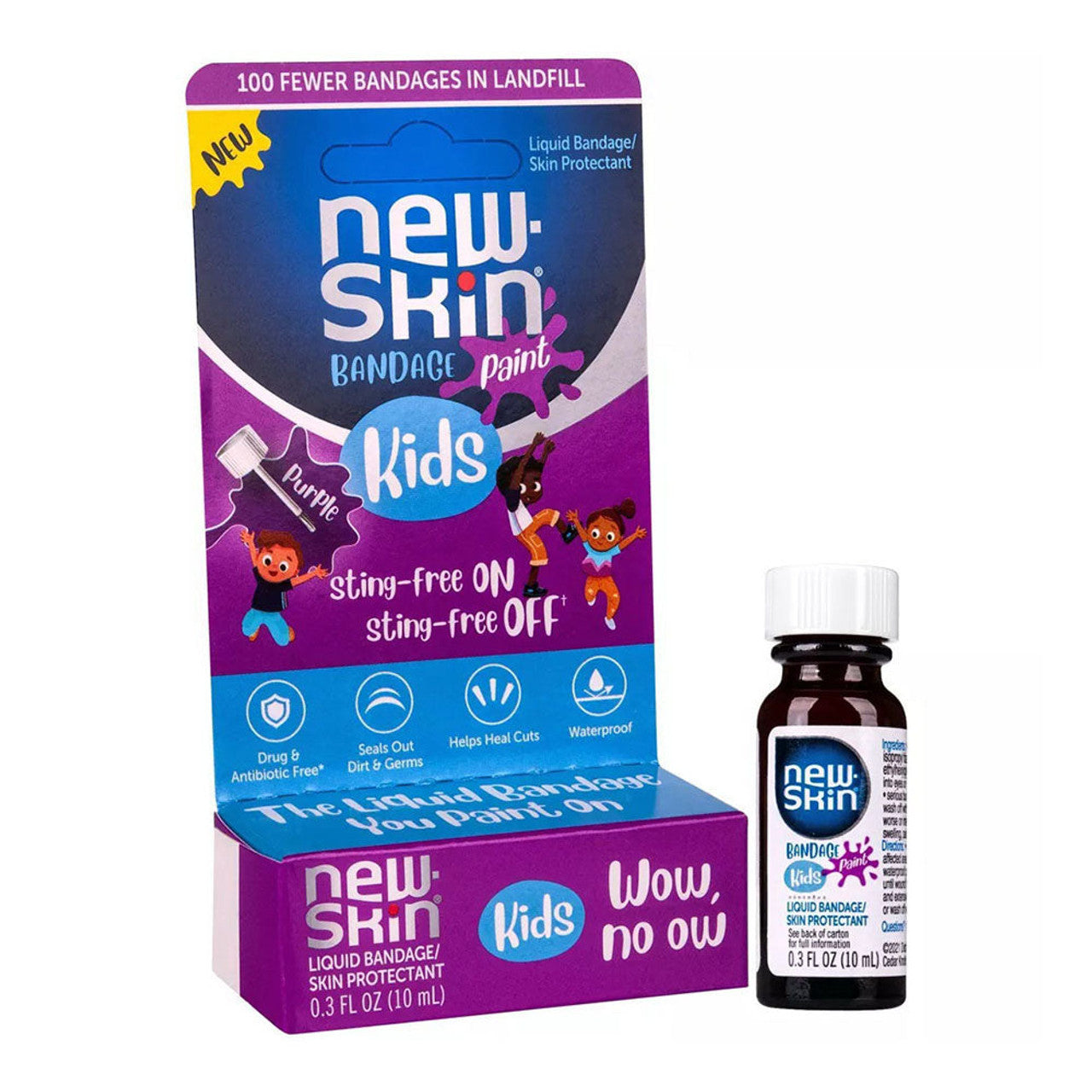 New-Skin Purple Paint Waterproof Liquid Bandage for Kids - 0.3 Fl Oz