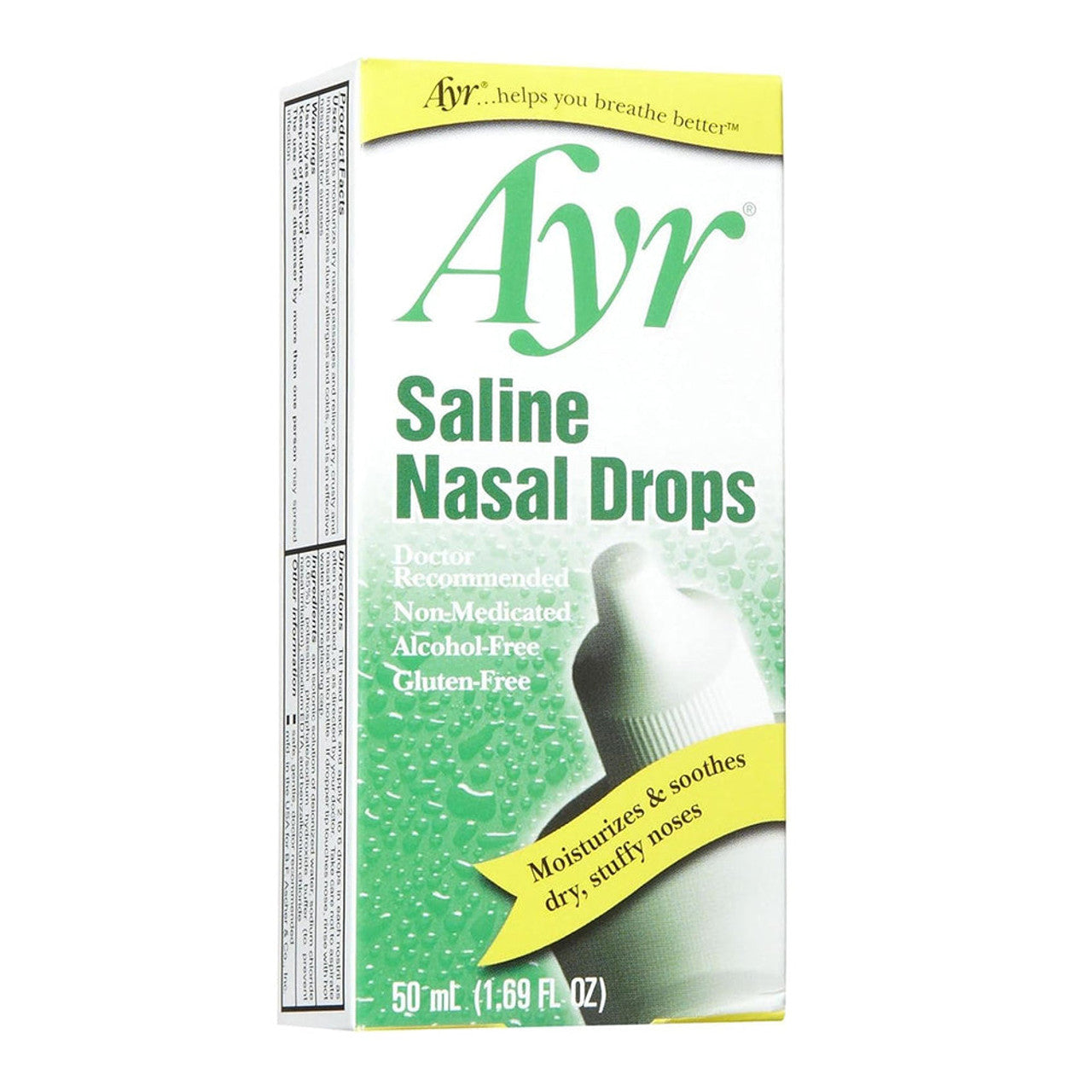 Gouttes Nasales Salines Ayr - Hydratation Non Médicamentée, 50 mL