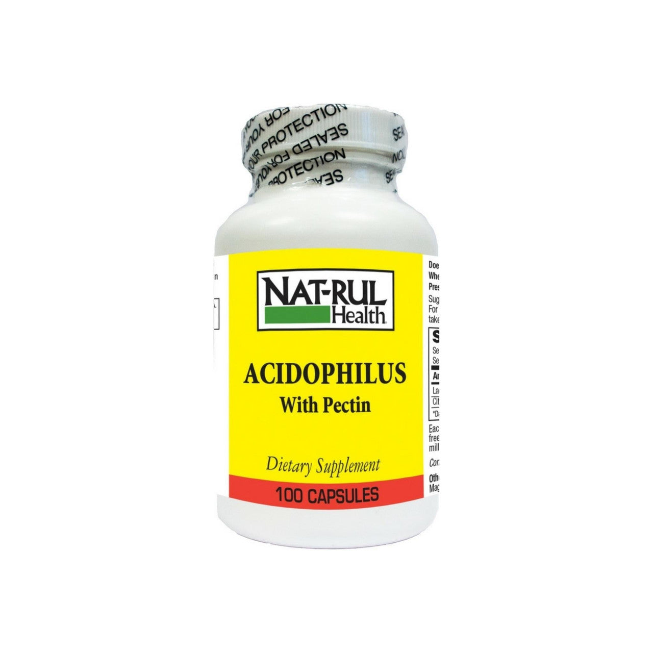 Capsules d'Acidophilus Naturel Nat-Rul avec Pectine