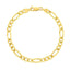 10k Yellow Gold Solid Figaro Bracelet - 4.50 mm