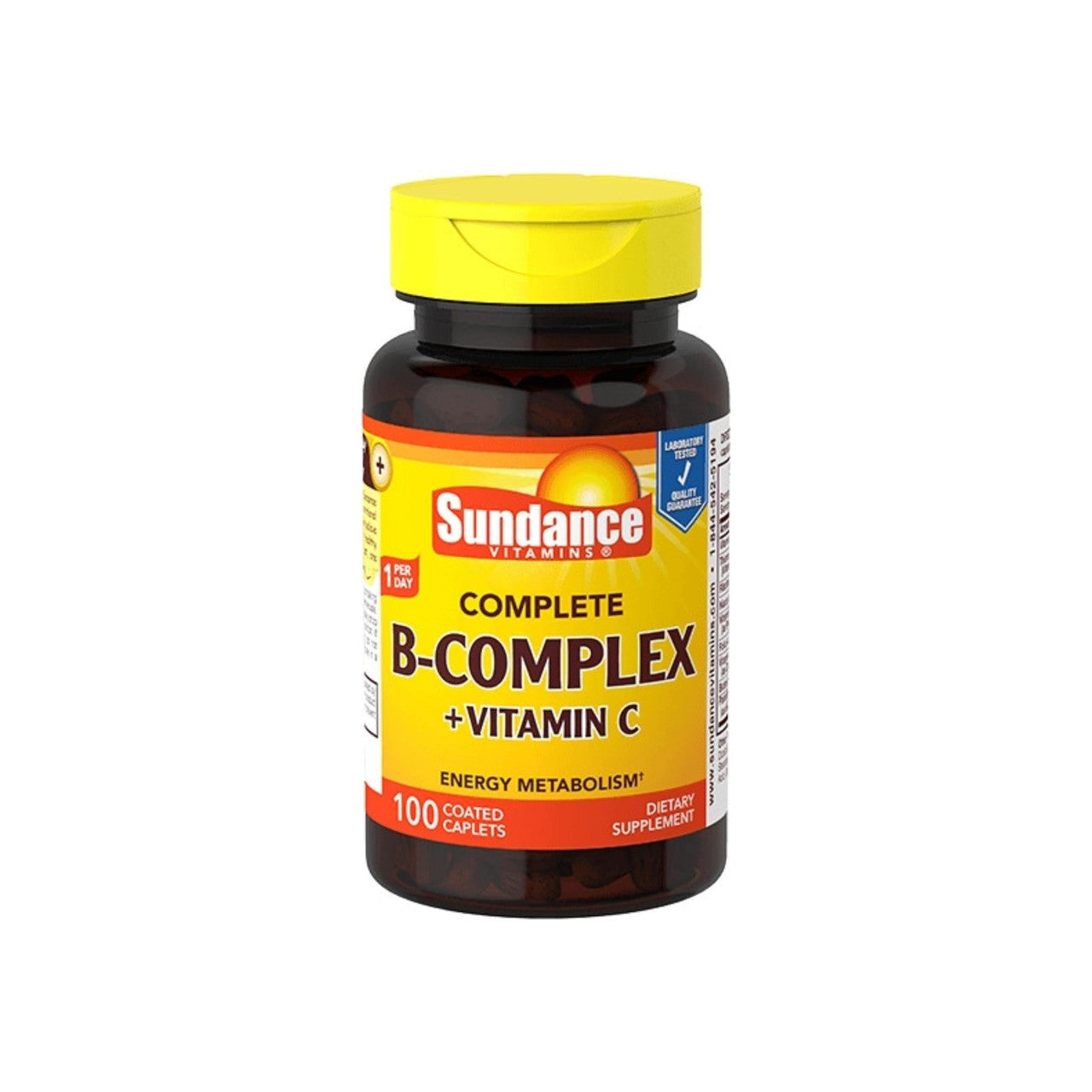 Sundance Vitamins Complete B-Complex + Vitamin C, 100 Caplets
