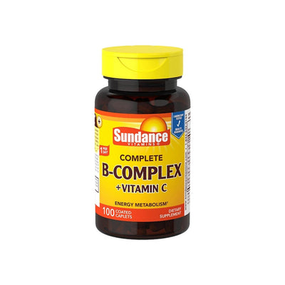 Sundance Vitamins Complejo B Completo + Vitamina C, 100 Comprimidos