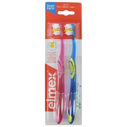 Elmex Junior Duo Pack Toothbrushes for Ages 6-12