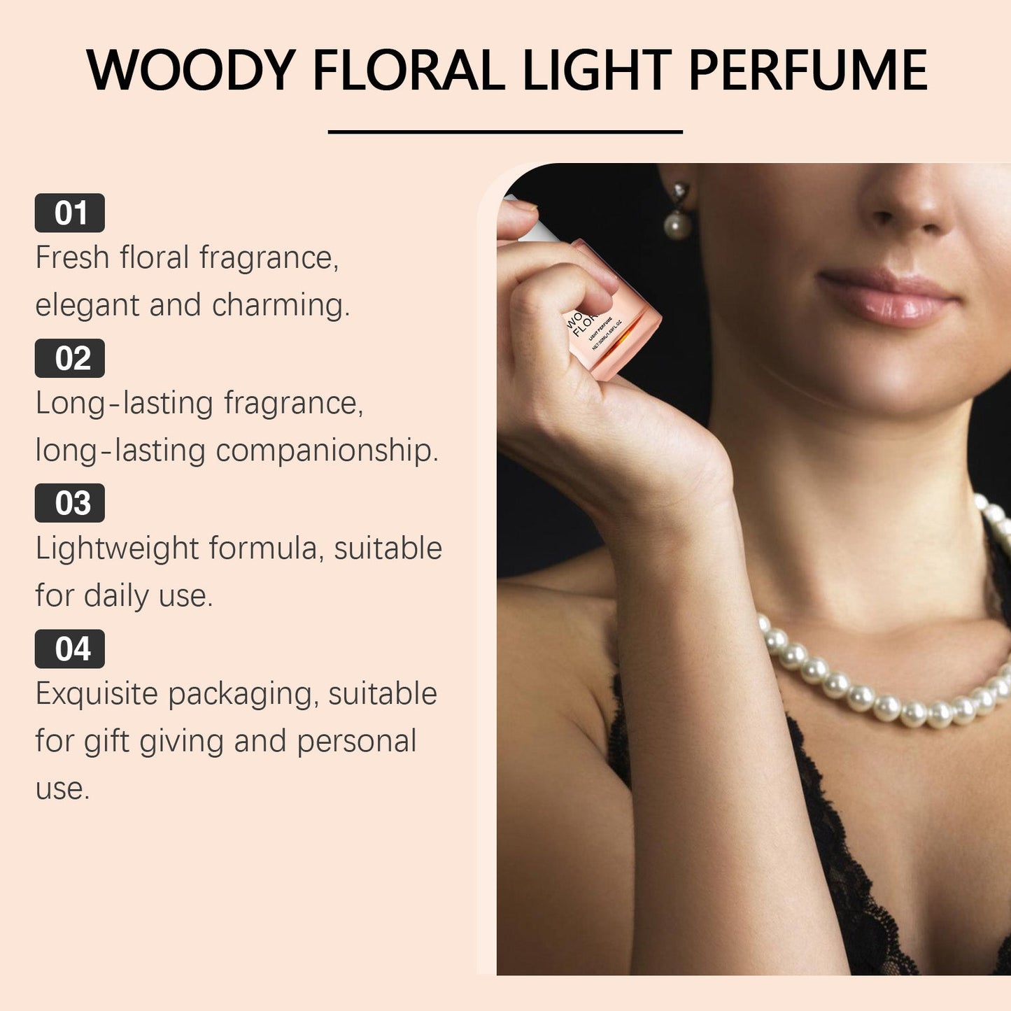 Wood Scented Eau De Toilette, Natural And Fresh Exudes Charm Temperament Flowers Lasting Fragrance Wood Eau De Toilette - Korvel