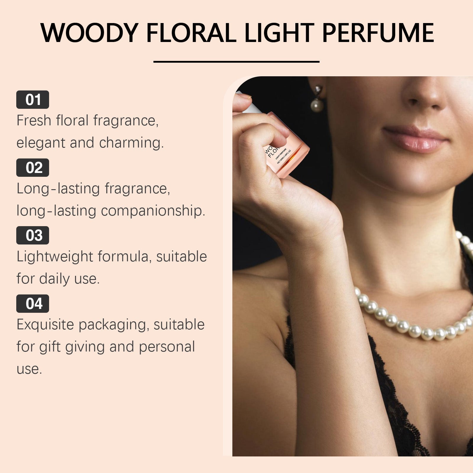 Wood Scented Eau De Toilette, Natural And Fresh Exudes Charm Temperament Flowers Lasting Fragrance Wood Eau De Toilette - Korvel
