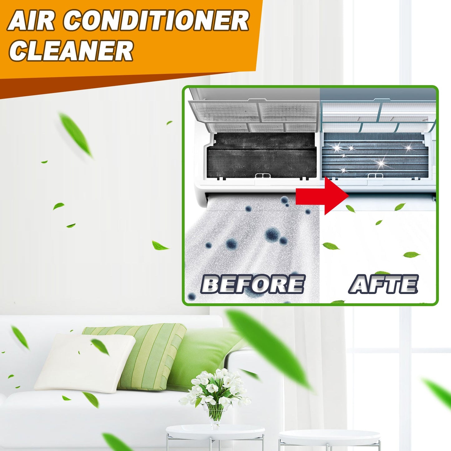 Nettoyant d'Air Conditionné Premium Sans Odeur - Solution Mousse Non-Démontable