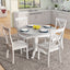 Orisfur 5 Pieces Dining Table and Chairs Set for 4 Persons Kitchen Room Solid Wood Table with 4 Chairs MDF + White + Solid Wood - Korvel