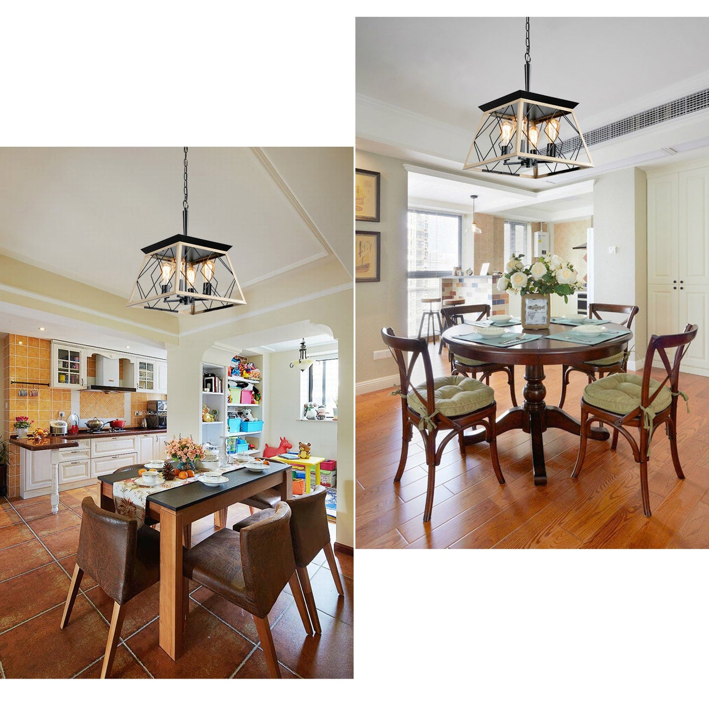 4-Light Farmhouse Chandeliers For Dining Room (No Bulbs) - Korvel