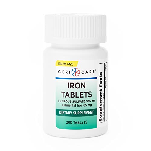GeriCare Ferrous Sulfate 325 mg – Iron Supplement (100 Tablets)