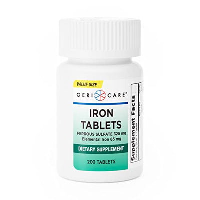 GeriCare Ferrous Sulfate 325 mg – Iron Supplement (100 Tablets)