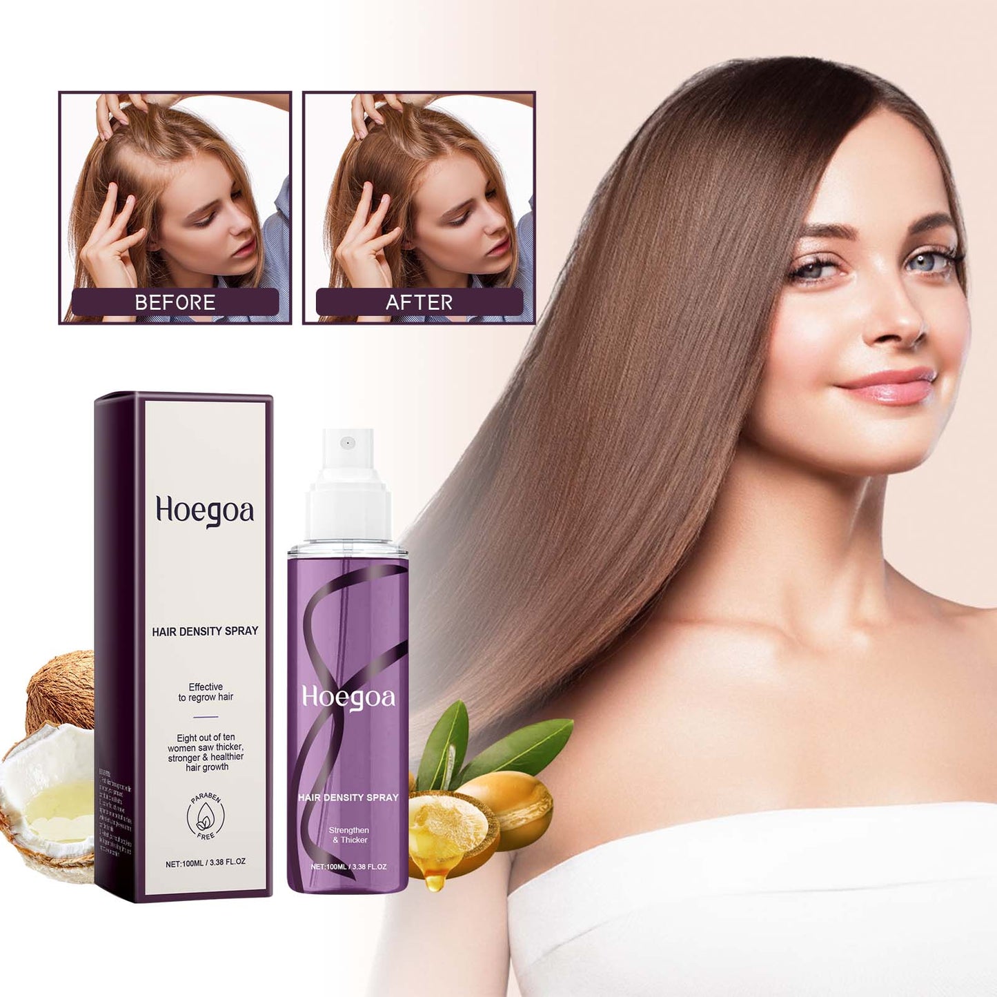 Volumizing And Dense Hair Spray, Repair Dry Hair, Strengthen Hair Nourishing And Volumizing Hair Treatment Spray - Korvel