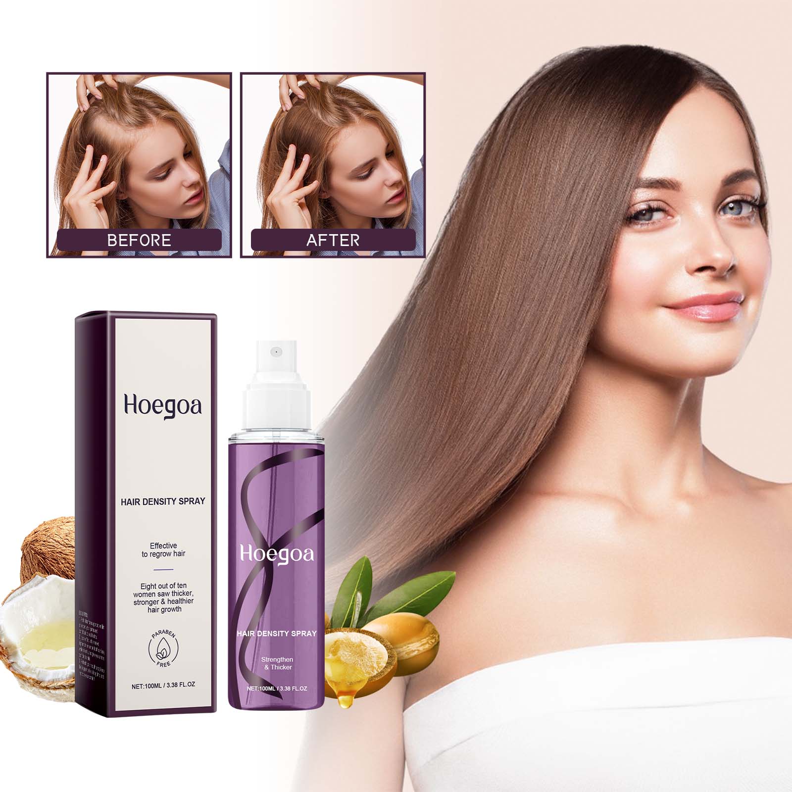 Volumizing And Dense Hair Spray, Repair Dry Hair, Strengthen Hair Nourishing And Volumizing Hair Treatment Spray - Korvel