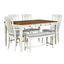 Conjunto de Mesa de Comedor de Madera de 6 Piezas TOPMAX de Estilo Mid-Century