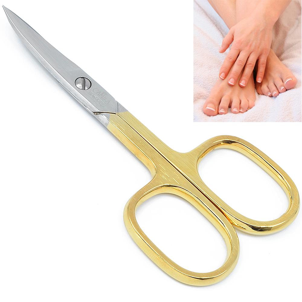 Ciseaux à ongles courbés plaqués or Camila Solingen 3,5
