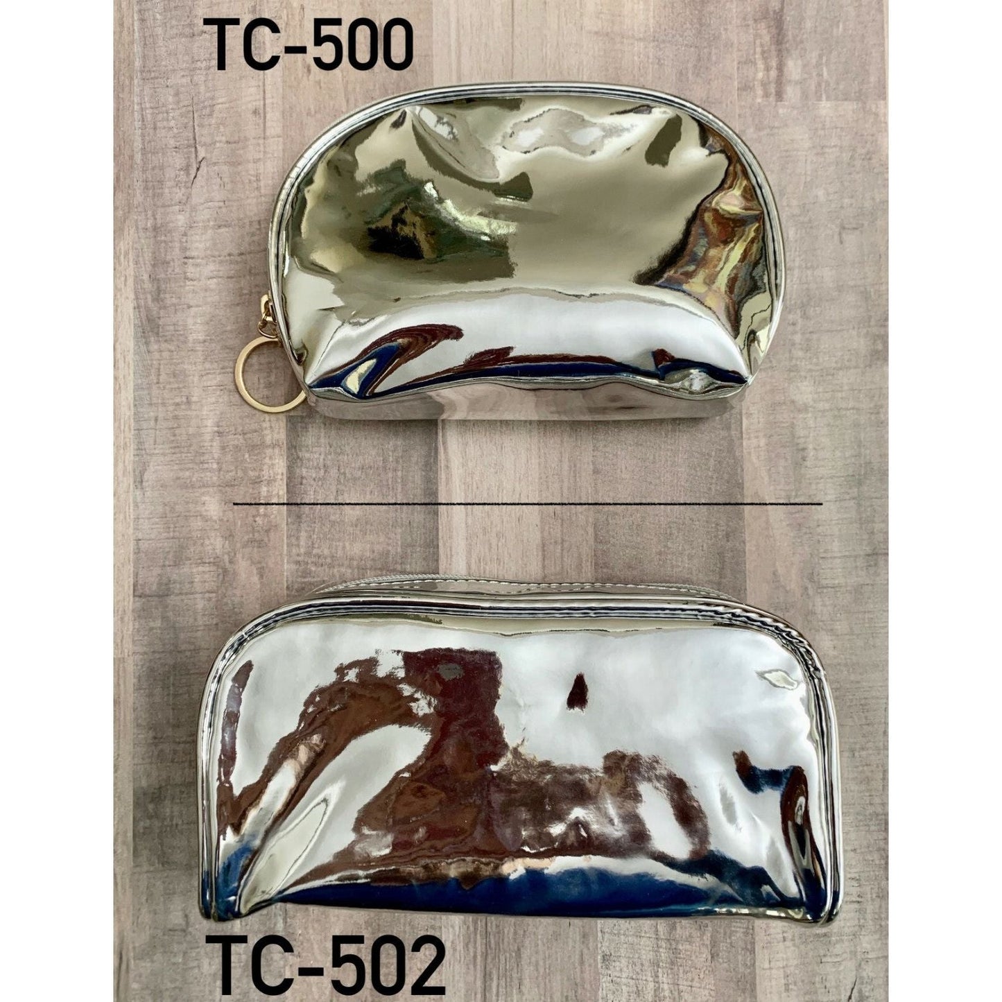 Bolsa Organizadora de Maquillaje de Viaje de Metal Plateado Kingsley TC-502