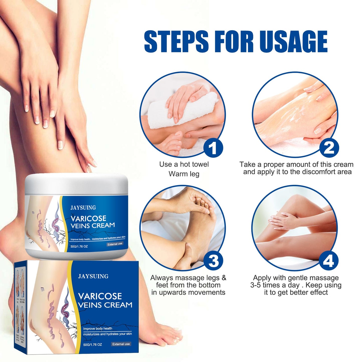 Leg Repair Cream Gently Massages Legs Soothing Body Care Leg Relief Topical Lotion - Korvel