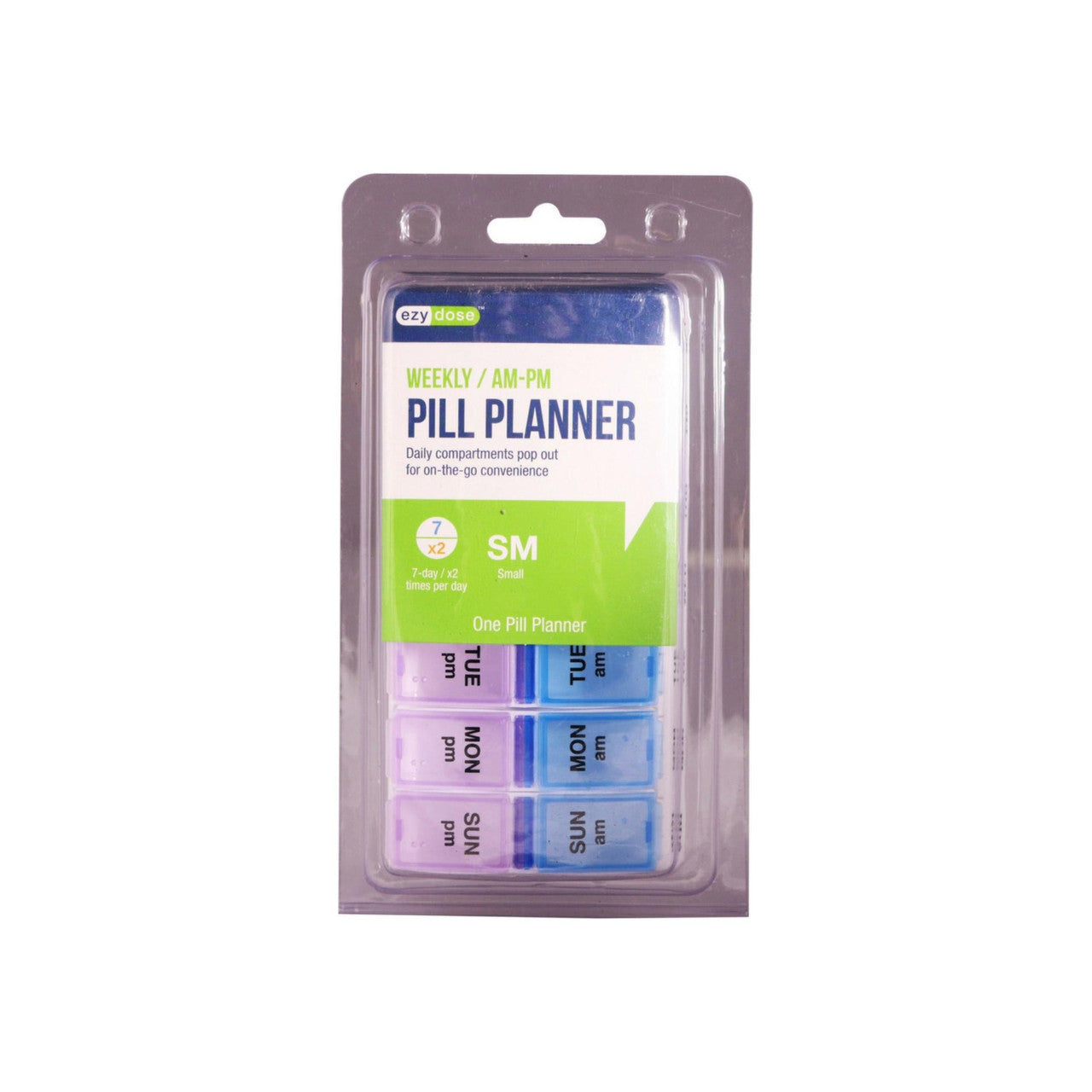 Planificador de pastillas de viaje Ezy Dose semanal AM/PM - Pequeño