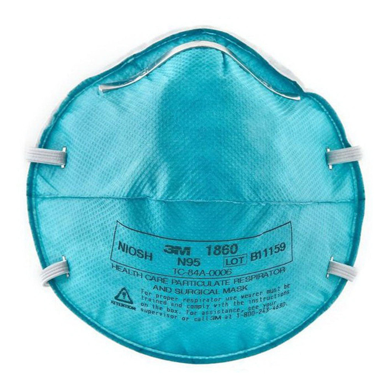 Mascarilla quirúrgica y respirador de partículas 3M 1860S, pequeño, caja de 20