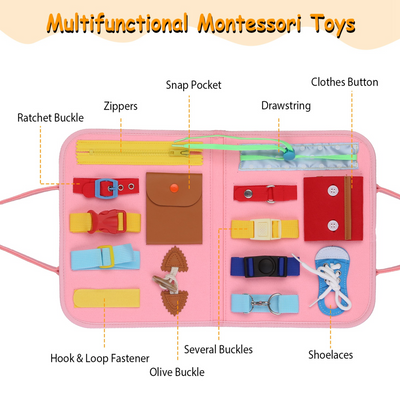 Kids Busy Board - Montessori Educational Toy for Ages 1-6