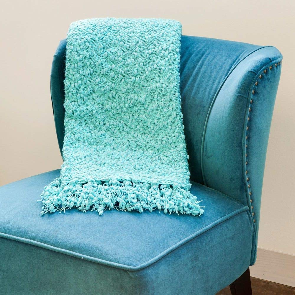 Couverture TRP Casual Transitional Style Popcorn Bleu Piscine