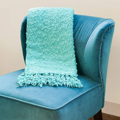 TRP Casual Transitional Popcorn Style Pool Blue Throw Blanket