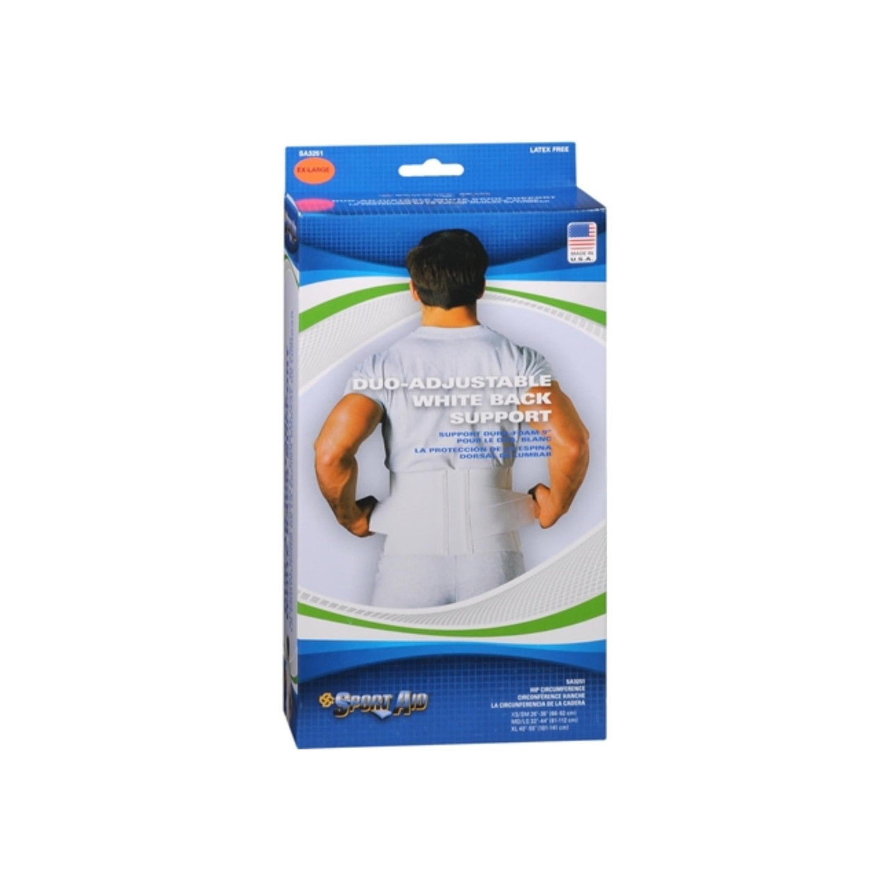 Soporte Lumbar Doble Ajustable Sport Aid - Blanco (M/L)
