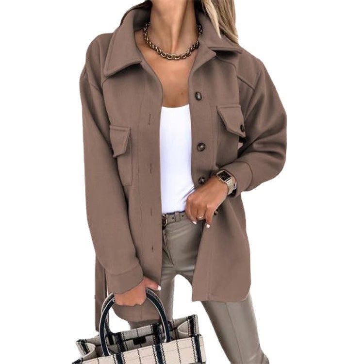 Chaqueta Elegante con Solapa y Cinturón para Mujeres - Abrigo Casual de Primavera Otoño