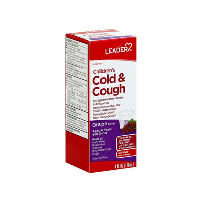 Leader Children's Liquid Cold & Cough - Saveur Raisin, 4 Fl Oz