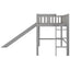 Cama baja tipo loft tamaño twin con escalera y tobogán - Gris