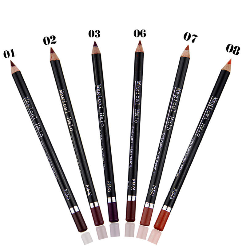 Makeup MH12 Color Mixed Waterproof Lip Liner Lip Nude Lip Pencil Lipstick Pen Set of 12 - Korvel