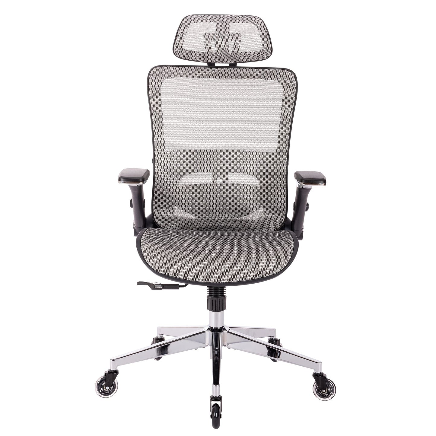 GREY Ergonomic Mesh Office Chair High Back - Adjustable Headrest with Flip-Up Arms - Korvel
