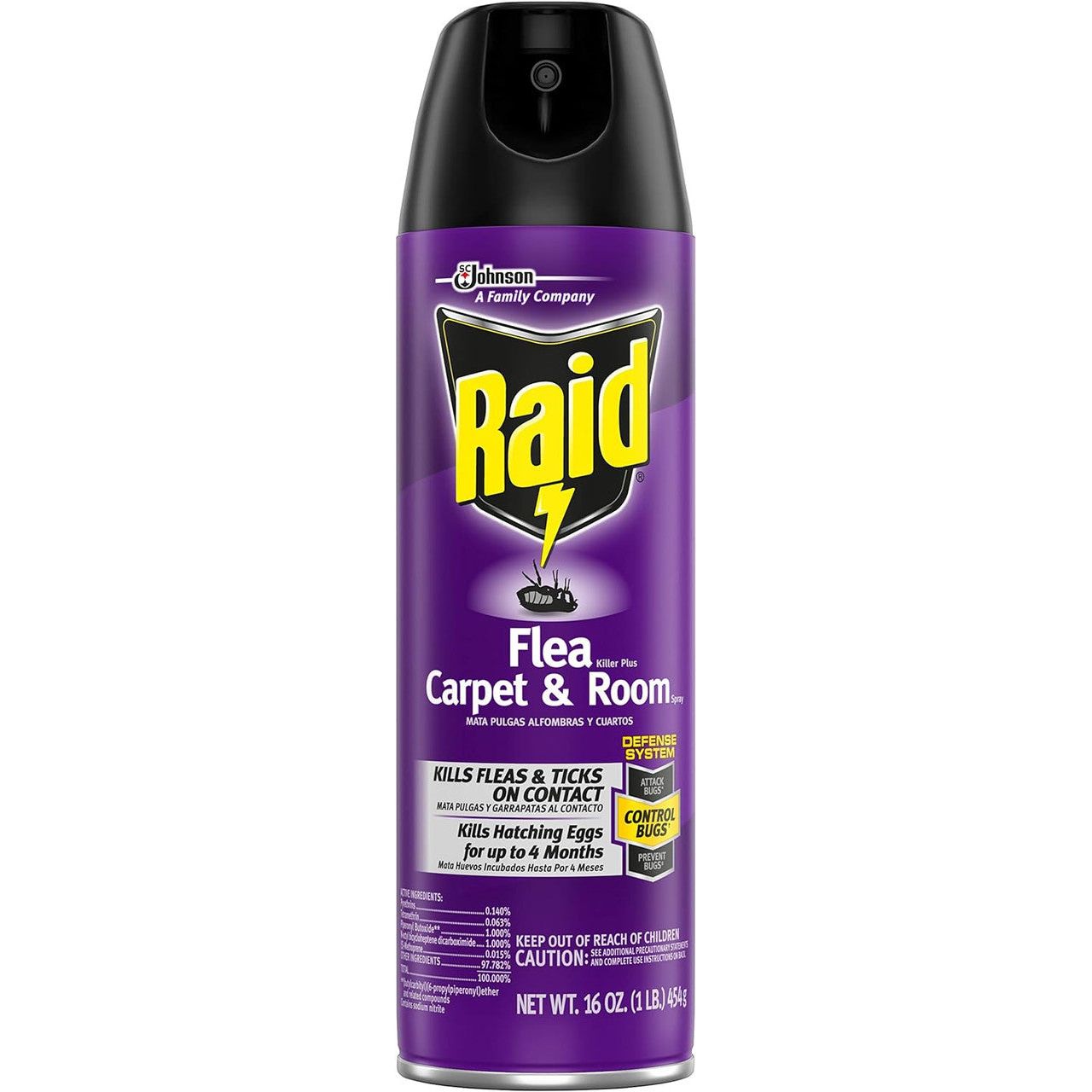 Insecticida Raid para Pulgas 16 Oz. Lata Aerosol