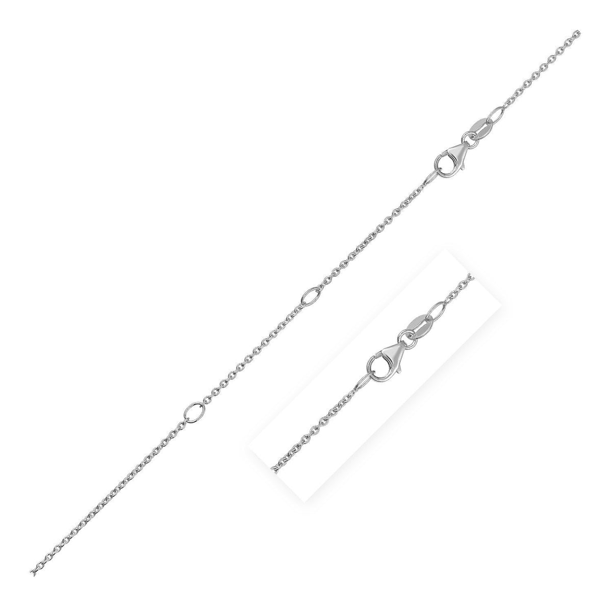 Collar de cadena de cable doble extensible de oro blanco de 14k