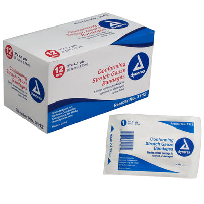 Dynarex Sterile Stretch Gauze Bandage – 2" Roll