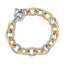 18k Yellow Gold & Sterling Silver Diamond Cut Chain Bracelet